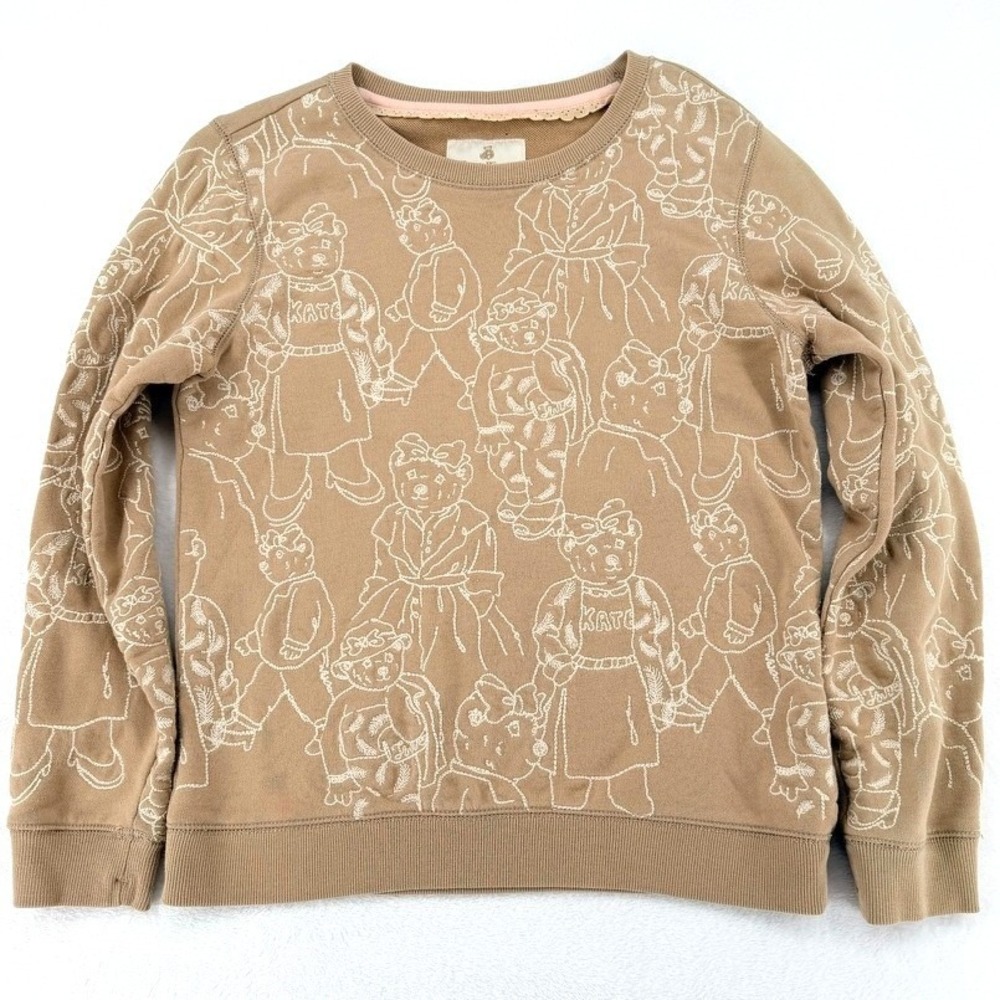 Teenie Weenie Bear Embroidered Sweatshirt Tan One Size